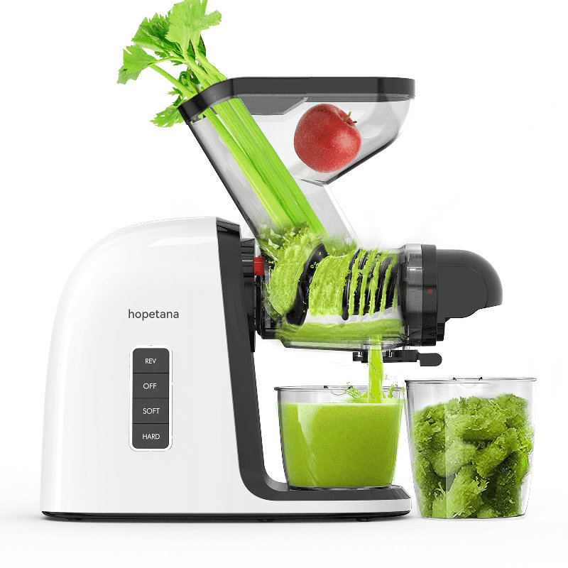 Presse-agrumes à presse à froid Sifene, double bouche large de 3 po, machine à mastication lente 250 W, sans BPA, blanc, nouveau