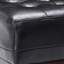Chaise d'appoint chic avec surpiqûres gaufrées et pieds en bois d'hévéa, noir, élégant 28,73 po x 22,7 po, 22,7 po-1829639891