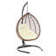U_STYLE Chaise hamac suspendue intérieure / extérieure avec support, rotin PE brun et beige