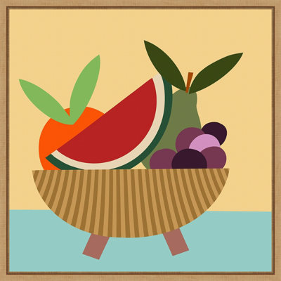 Graphic Fruit Bowl V by Regina Morre Framed Canvas Wall Art Print