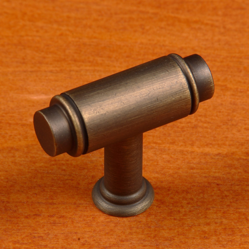Cylinder 1 5/8" Length Bar Knob, Antique English, 1.81" H x 0.59" W x 1.44" D