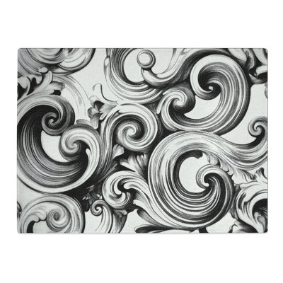 Unique Scroll Art Vol.1 Pattern  Glass Chopping Board
