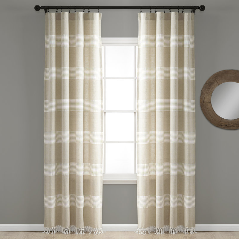 Paire de rideaux 100% coton Reyna, 40 po x 84 po, Taupe