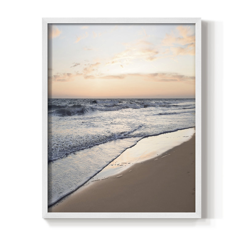 Reproduction encadrée Peaceful Shore - bois massif, H 11 po x l 9 po, Blanc