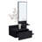 Vienna 23.6" Wide 3-Tier Shelf  Floating  Mirror Console Table, Full Extension Drawer White-767172797