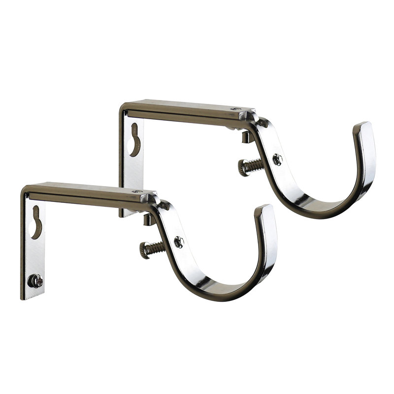 Support pour tringle à rideaux Meriville pour tringle 1 1/4 pouce (ensemble de 2), Nickel satiné