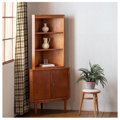 29.53" Brown Standard Solid Wood Display & China Cabinets