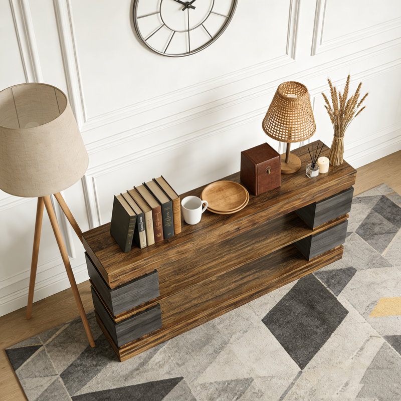 3-Tier Farmhouse Console Table Hallway Sofa Table