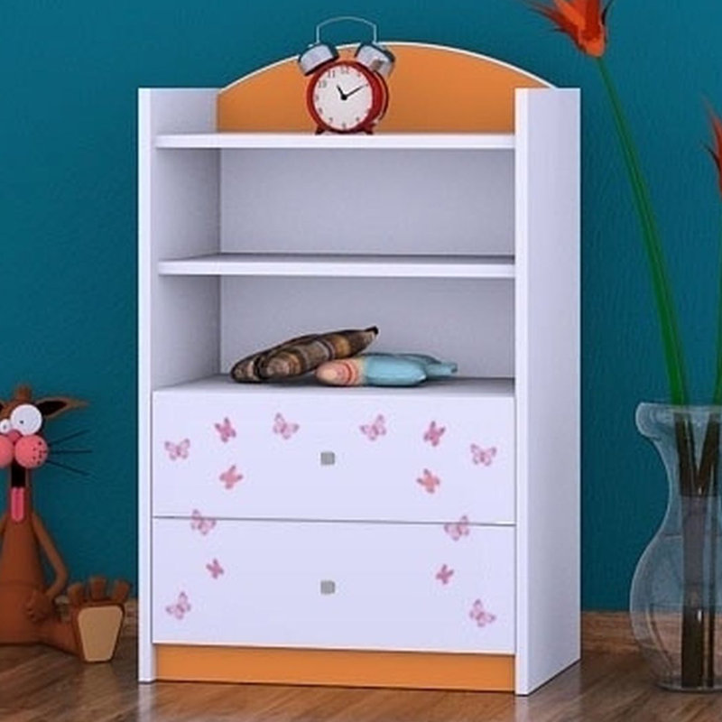Sylvia 96cm H X 60cm W Kids Cube, Orange