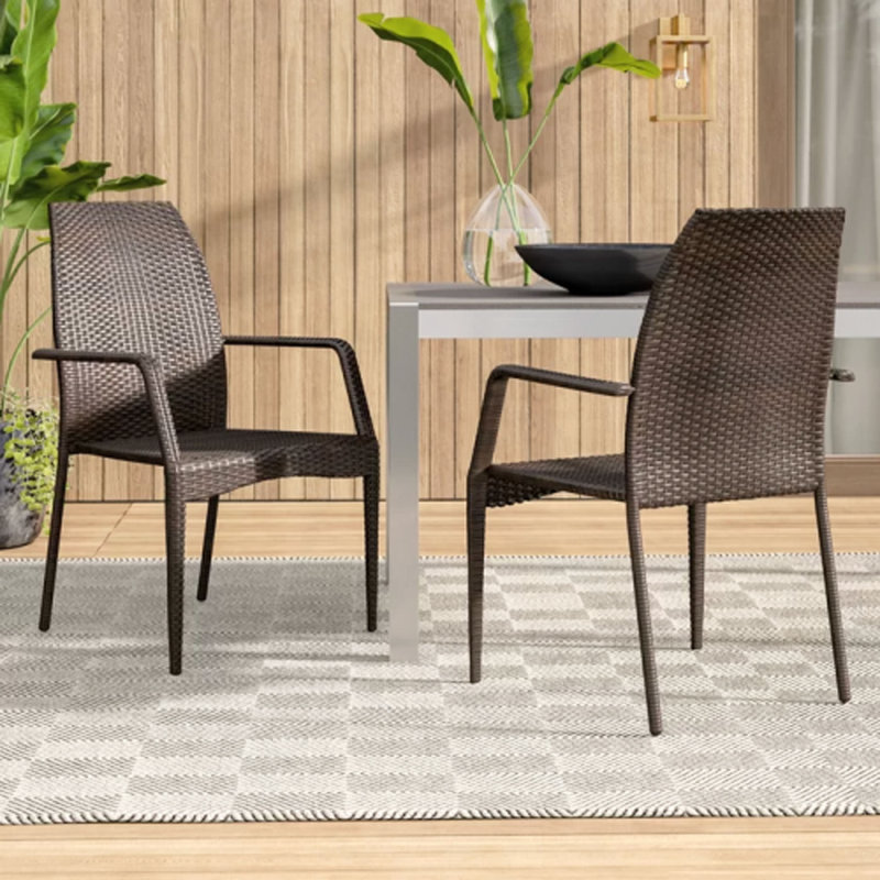 Ensemble de 2 chaises d'extérieur en osier