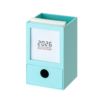 Pen Holders With 2026 Calendar  Desktop Organizer With Drawer  Multi-functional Desktop Organizer  Suitable For School  Home  And Office.