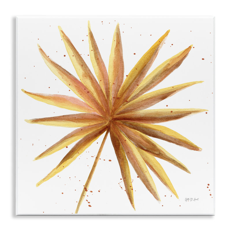 "Golden Palm Frond", art mural sur toile par Yvette St. Amant