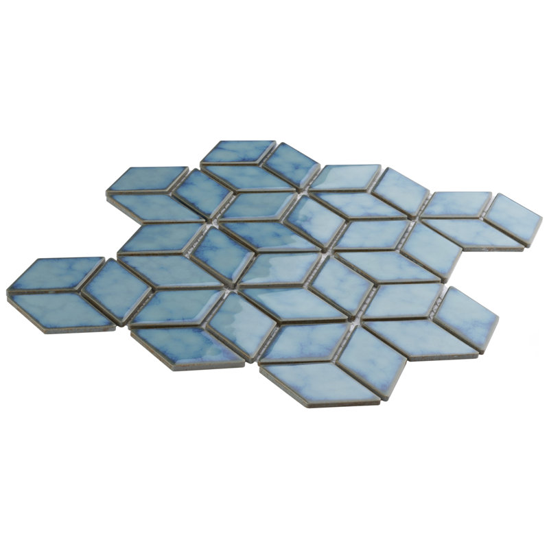 Hudson Rhombus 2'' x 3'' Porcelain Novelty Wall & Floor Tile, Marine