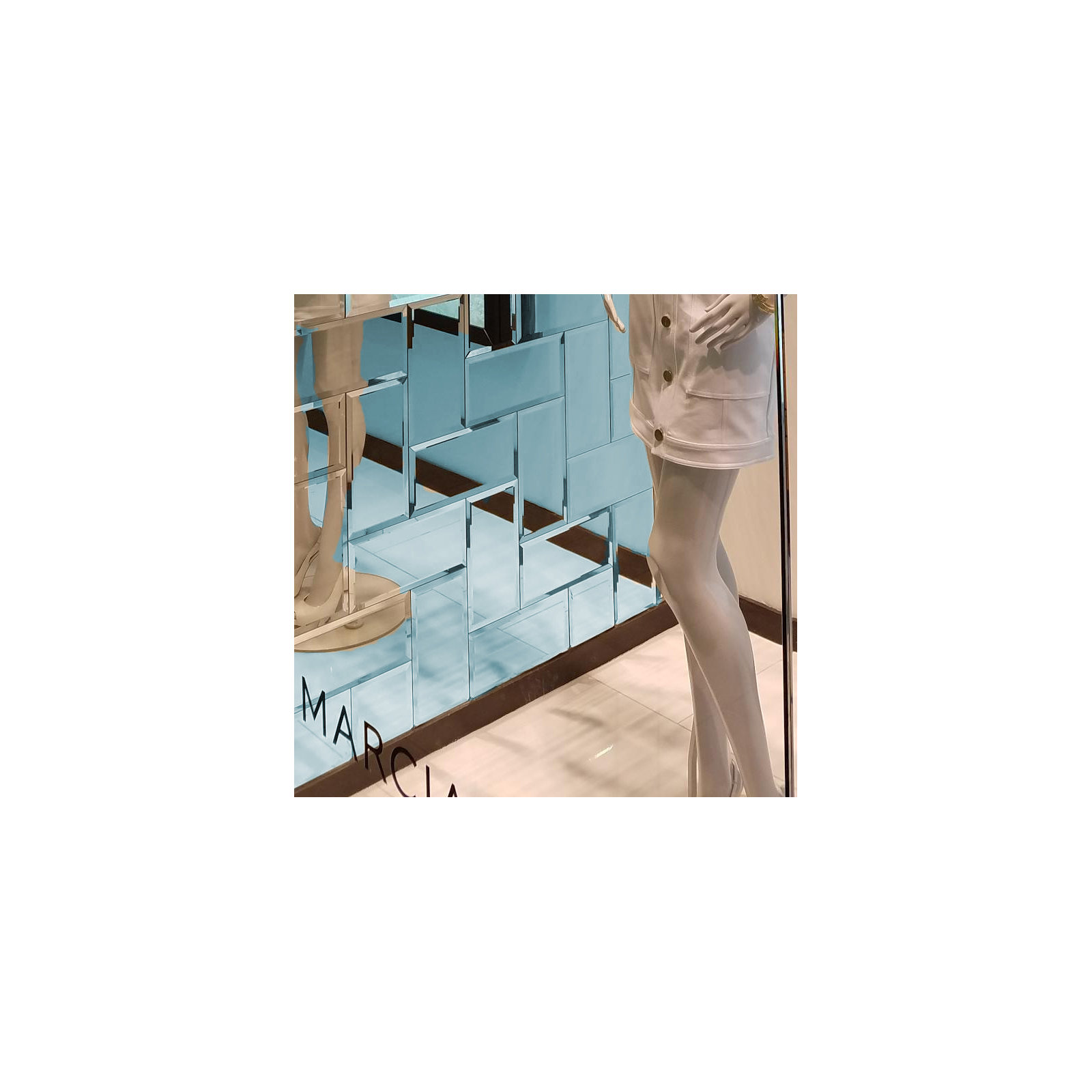 SAMPLE-Reflections Glass Mirror Peel & Stick Beveled Subway Tile