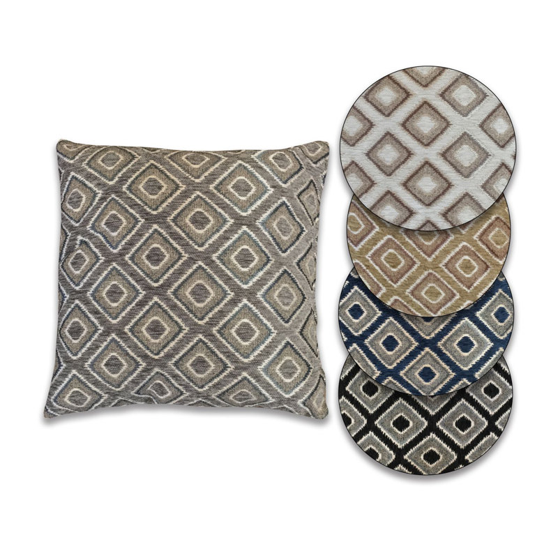 Kissling Geometric Square Throw Pillow Cover, Navy