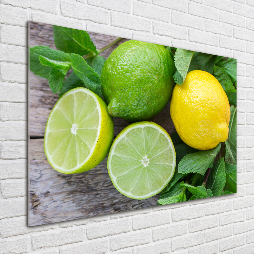 Glasbild Lime And Lemon