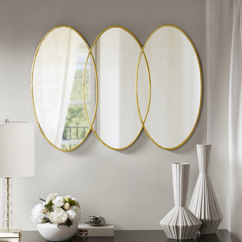 Eclipse Trio Overlapping Oval Gold Wall Mirror