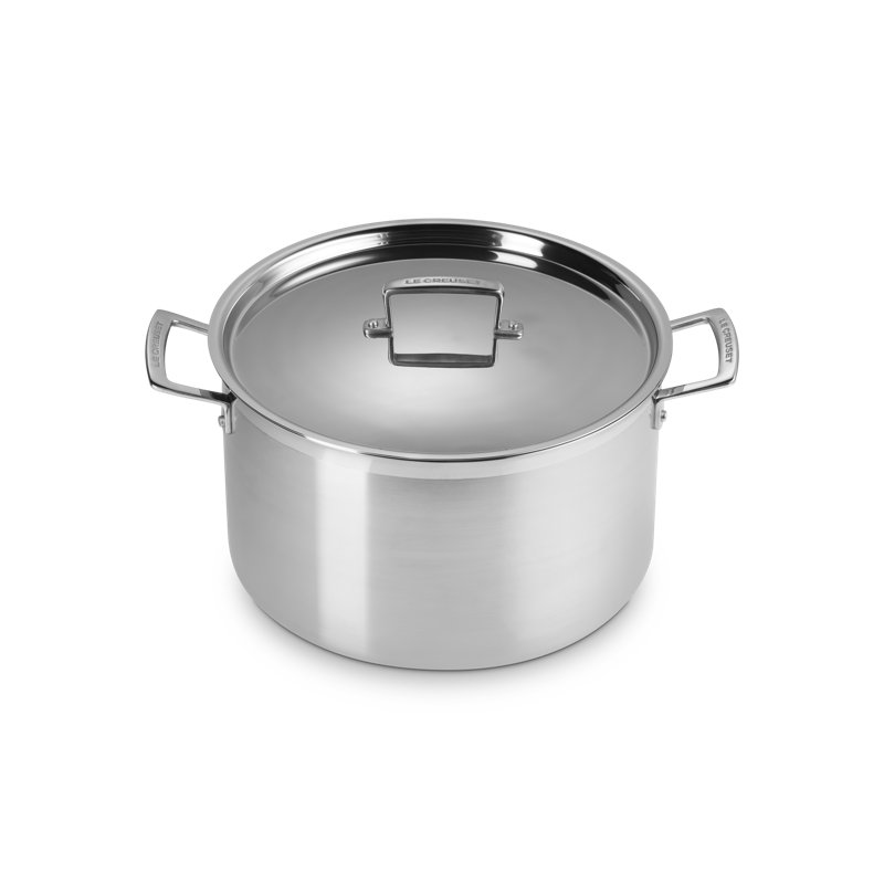 Le Creuset Classic Stainless Steel Deep Round Stockpot, 11 quarts