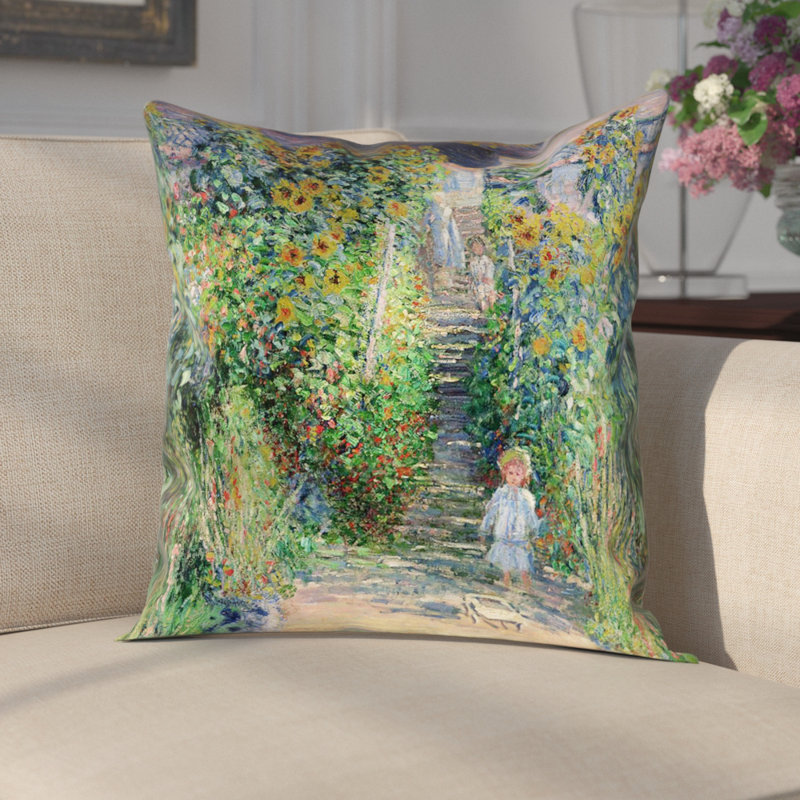  Housse de coussin en lin Flower Garden, 14 po x 14 po