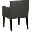 7 tables de salle à manger modernes, table rectangulaire avec piédestal à double cannelure, finition noire, fauteuils gris anthracite, dossier plein