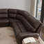 Canapé modulaire en cuir 6 pièces avec revêtement et console grain supérieur