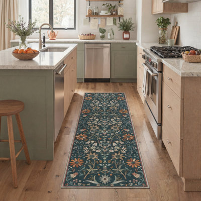 Tapis vert / orange Aasen Florette