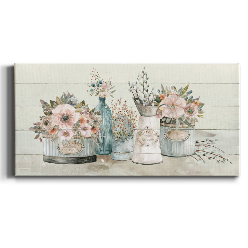 Marché aux fleurs - reproduction sur toile tendue, H 16 po x l 8 po x P 1 po