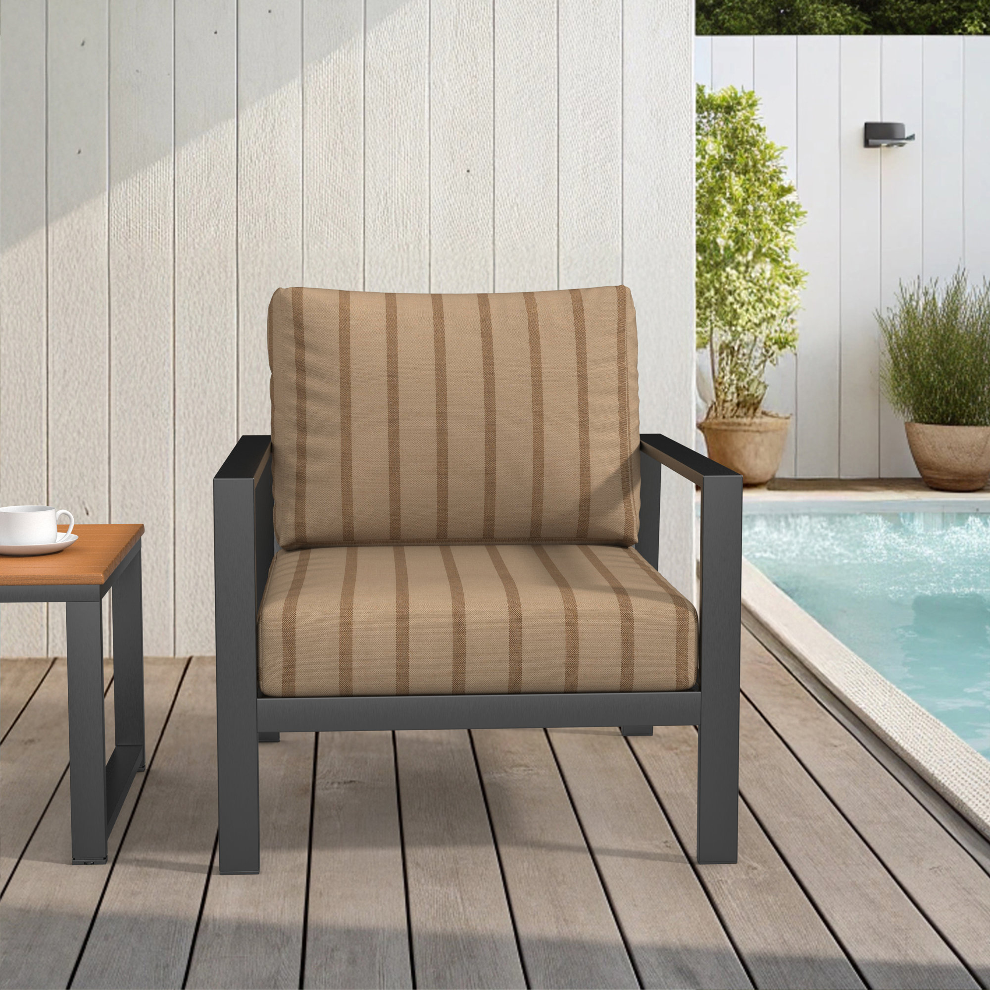 Lani Sunbrella Outdoor Lounge Chair Cushion, Unwind Driftwood
