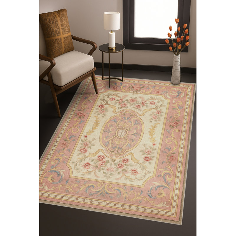 Tapis beige tissé traditionnel Mosso, 6'7" x 9'10"