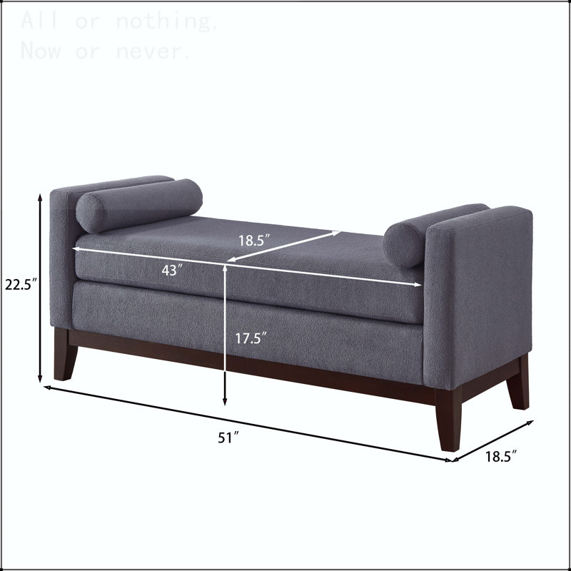 Grand repose-pieds rembourré en tissu rembourré avec coussins, Gris foncé, Noir