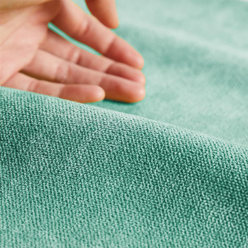 Housse de coussin carré en chenille, Bleu sarcelle / vert, 18" x 18"