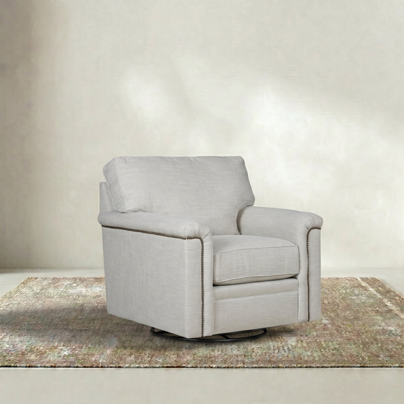 Warren 36" Upholstered Swivel Chair, Monique Twine