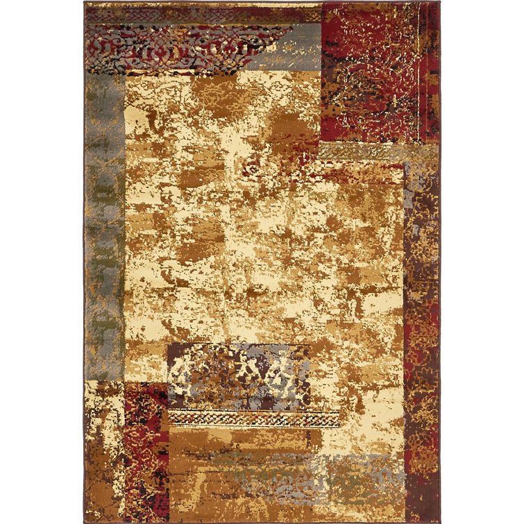 Tapis beige tissé à la machine Adetomiwa