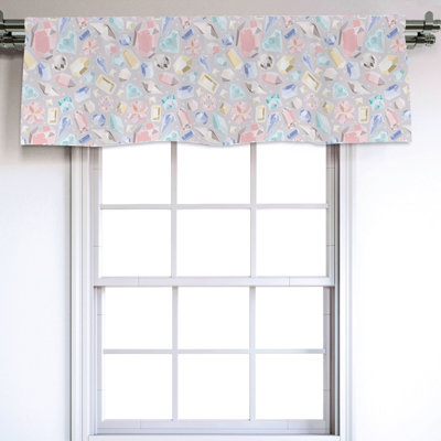 Sateen Geometric Ruffled Window Valance