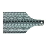 Ambesonne Grey Tempered Glass Cutting Board Nordic Snowflake Pattern Grey White Black