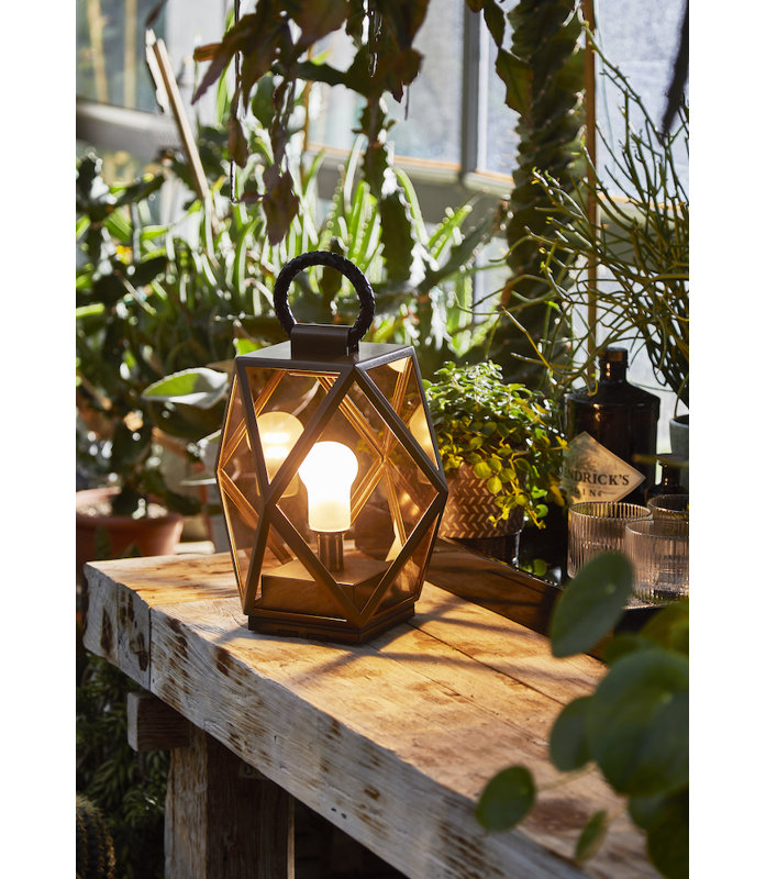 Muse Battery Outdoor Lantern Table Lamp, 15.7"H x 15.7"W x 15.7" D