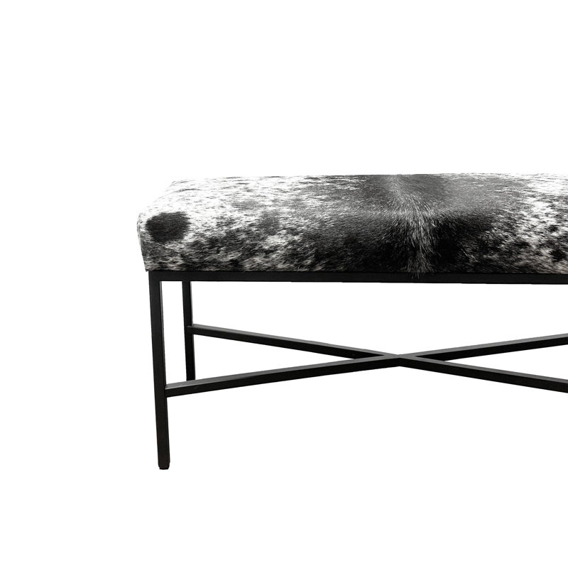 Upholstered Cowhide Bench