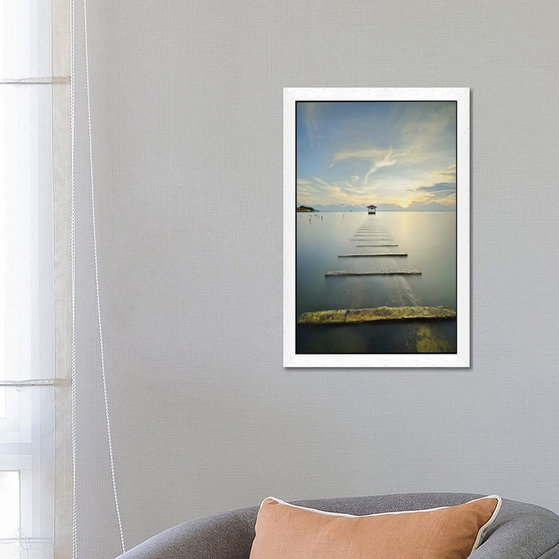 Ocean Train 1 Piece Wall Art on Canvas, 101.6 cm H x 66.04 cm W, White Floater Framed