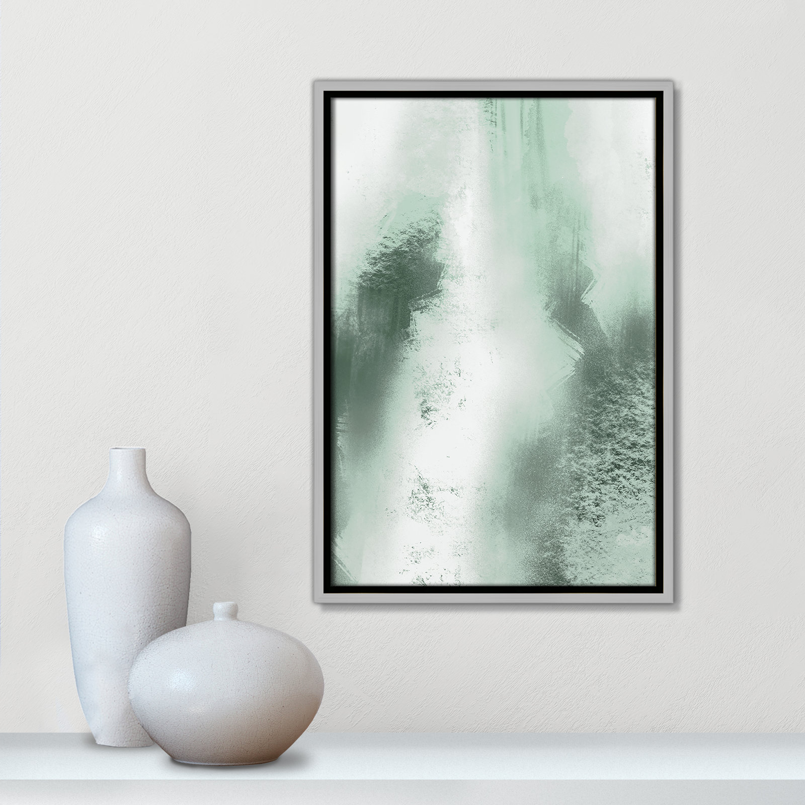 Quietude Smudges I Print by Marcus Prime, 13.5'' W x 19.5'' H, Silver Floater