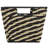  Large Striped Woven Basket In Black-20869742-20869736