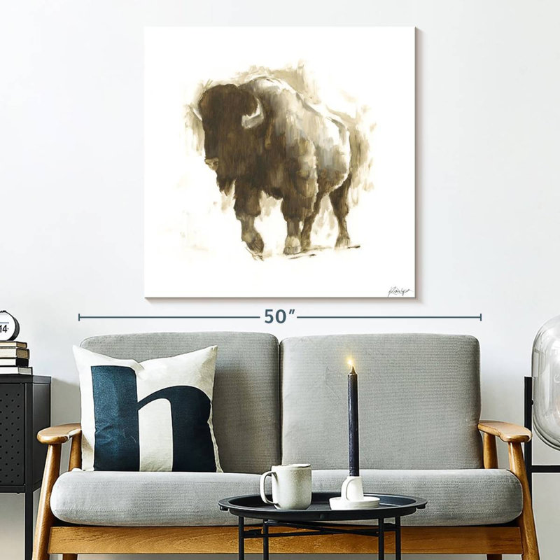 Bison rustique Brampt II, H 33 po x l 33 po
