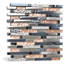 Red Wine Silver Rose Random Sized Glass Linear Mosaic Wall & Floor Tile