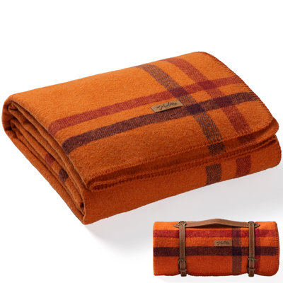 Molithe 100% Wool Blanket, 86" x 62", Warm, Thick, Washable, Military Wool Blanket, Great for Camping, Outdoors, Sporting Events, Survival Kits