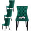 Ensemble de 4 chaises de salle à manger haut de gamme rembourrées en velours capitonné-596544099-596544108
