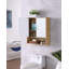 Armoire murale de salle de bain avec porte double, tablette inférieure, portes à motif ondulé, tablette intérieure réglable, installation facile