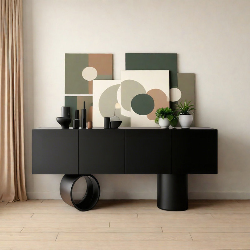 Lindell, H 32,09 po x l 62,99 po x P 15,75 po, Noir