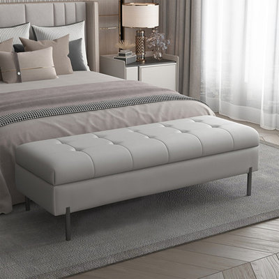Light Gray Upholstered Bench