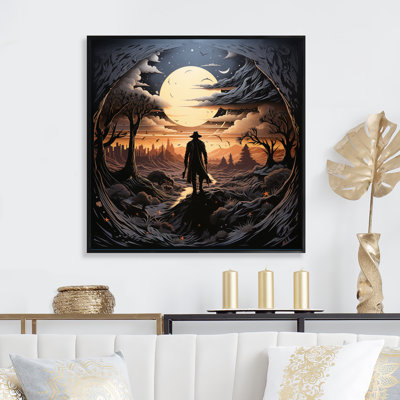 " Western Lone Outlaw Papercut I "