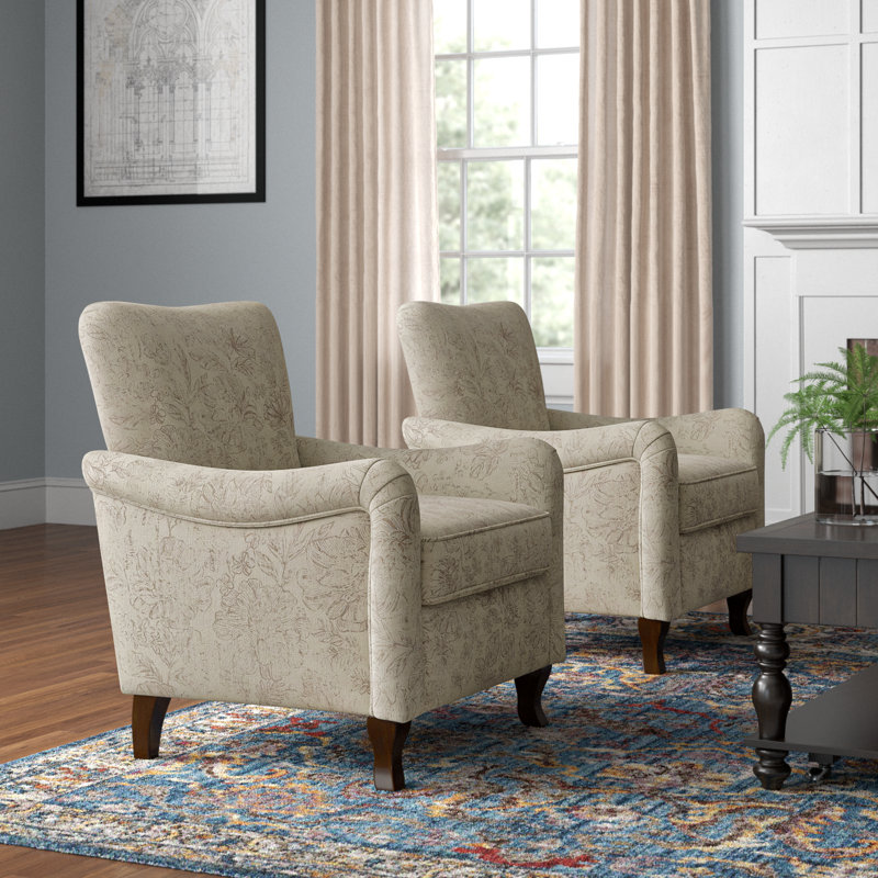Alikah 30.5" W Polyester Armchair, Linen Polyester Blend