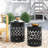 Modern Outdoor Iron End Table - Black Metal Side With Powder-Coated Frame, No Assembly Needed Cut Design For Patio-3682588